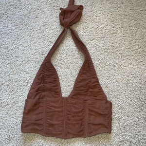 Brown Halter Top